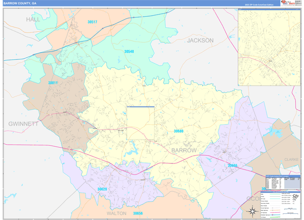 Barrow County Digital Map Color Cast Style