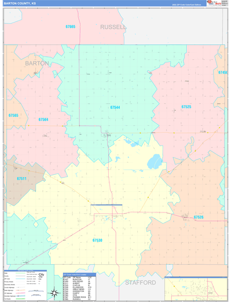 Barton County Digital Map Color Cast Style