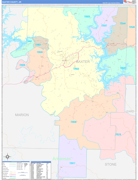 Baxter County Digital Map Color Cast Style