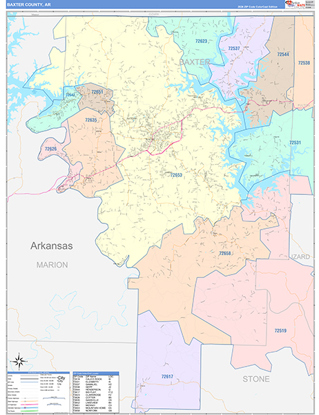 Baxter County, AR Zip Code Map
