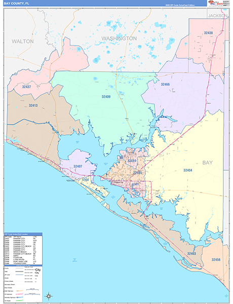Bay County, FL Wall Map