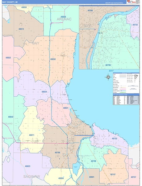Bay County, MI Zip Code Map