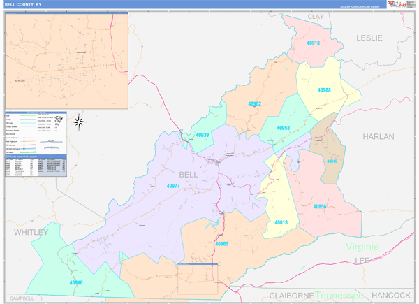 Bell County Digital Map Color Cast Style