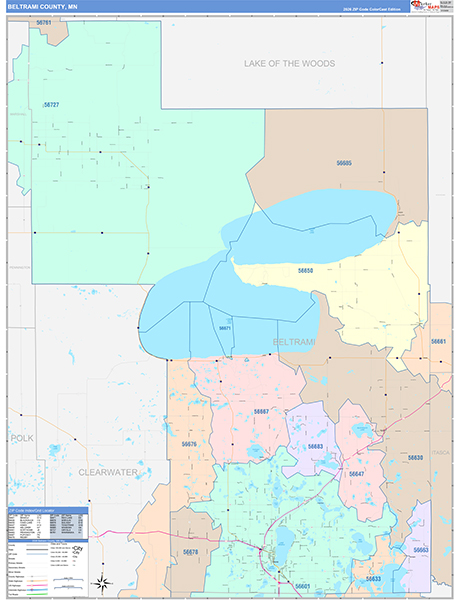 Beltrami County, MN Zip Code Map