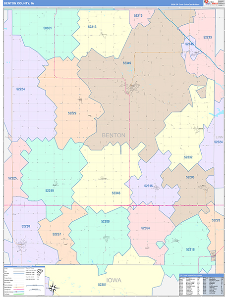 Benton County, IA Zip Code Map