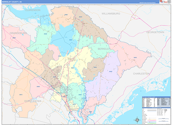 Berkeley County, SC Zip Code Map