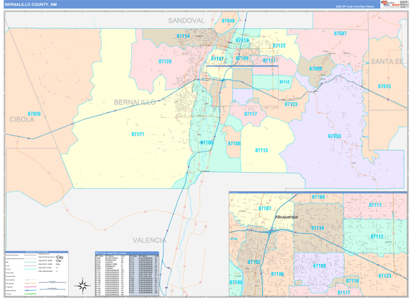 Bernalillo County, NM Zip Code Map