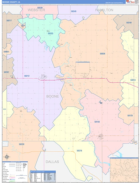Boone County, IA Wall Map