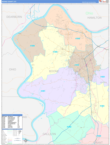 Boone County Digital Map Color Cast Style