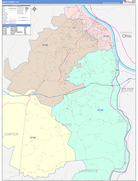 Boyd County, KY Zip Code Map