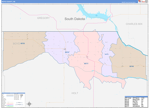 Boyd County, NE Zip Code Map