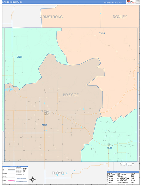 Briscoe County, TX Zip Code Map