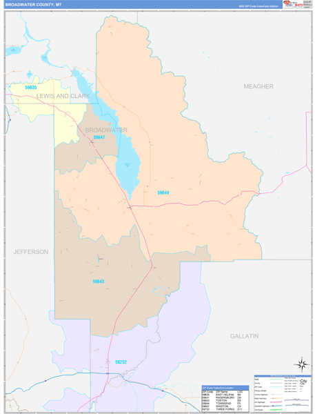 Broadwater County, MT Zip Code Map