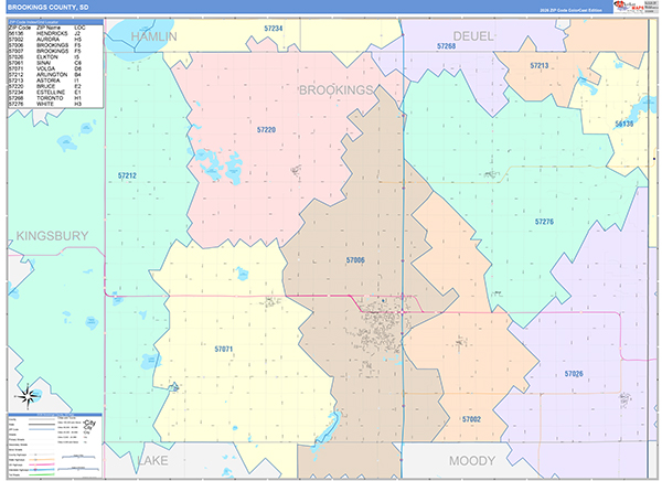 Brookings County, SD Zip Code Map