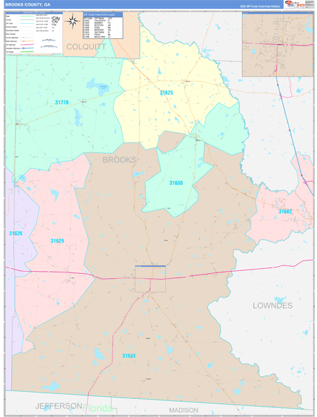 Brooks County Digital Map Color Cast Style