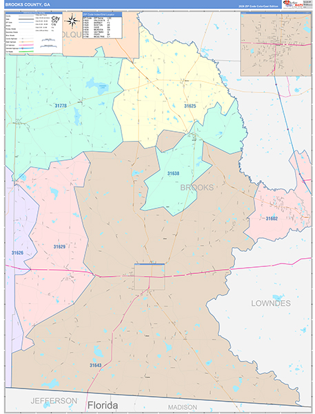 Brooks County, GA Zip Code Map