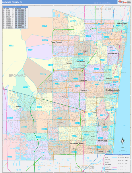 Broward County, FL Wall Map