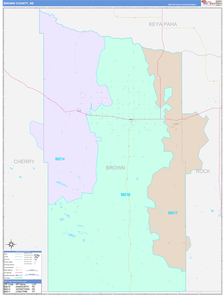 Brown County, NE Zip Code Map