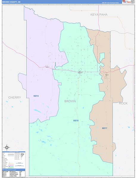 Brown County, NE Zip Code Map