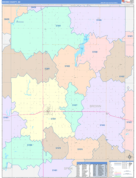 Brown County, SD Zip Code Map
