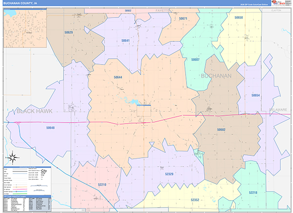 Buchanan County, IA Wall Map