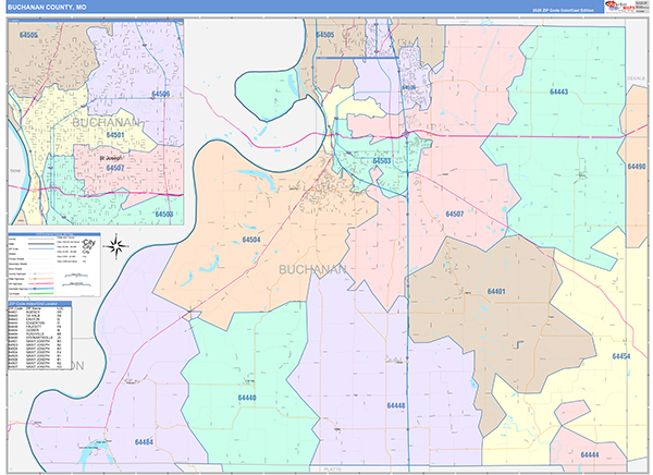 Buchanan County, MO Wall Map