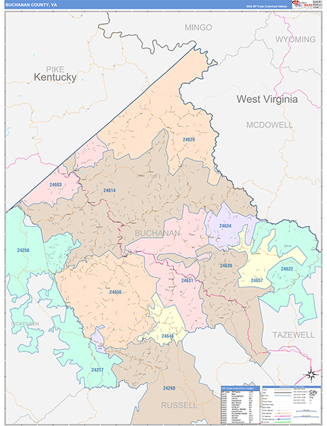 Buchanan County, VA Zip Code Map