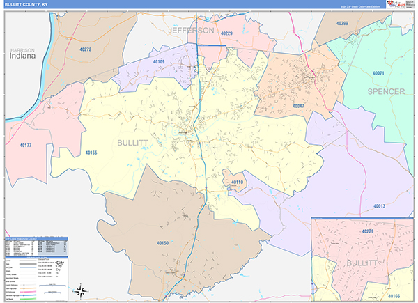 Bullitt County, KY Zip Code Map