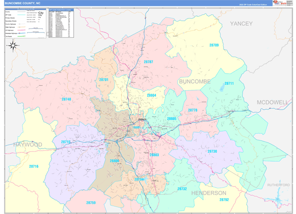 Buncombe County Digital Map Color Cast Style