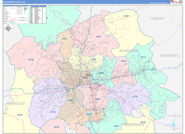 Buncombe County, NC Zip Code Map