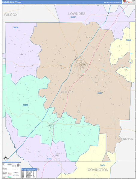 Butler County, AL Zip Code Map
