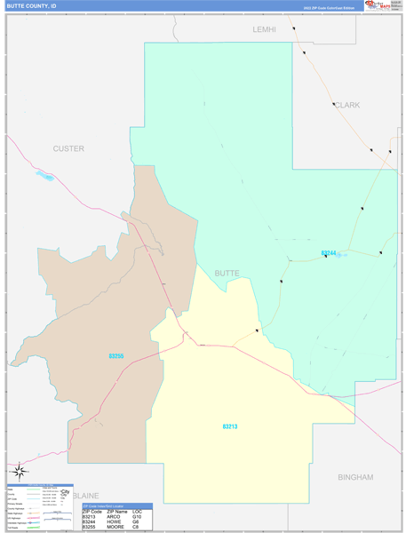 Butte County Digital Map Color Cast Style