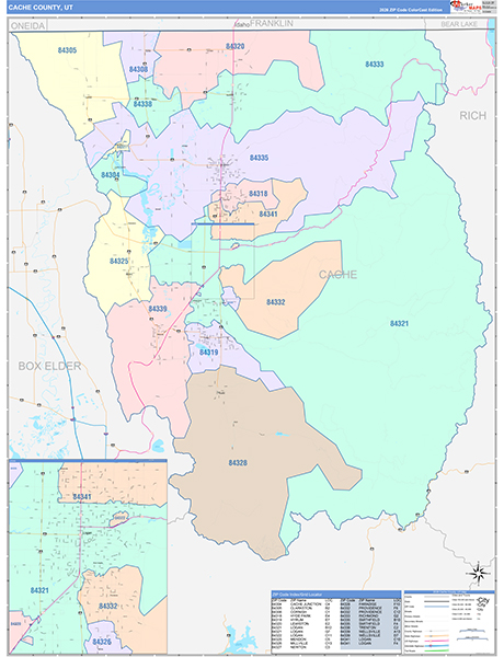 Cache County, UT Zip Code Map