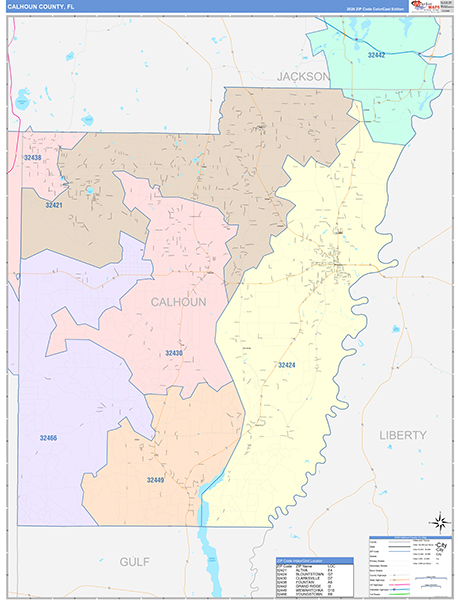 Calhoun County, FL Zip Code Map
