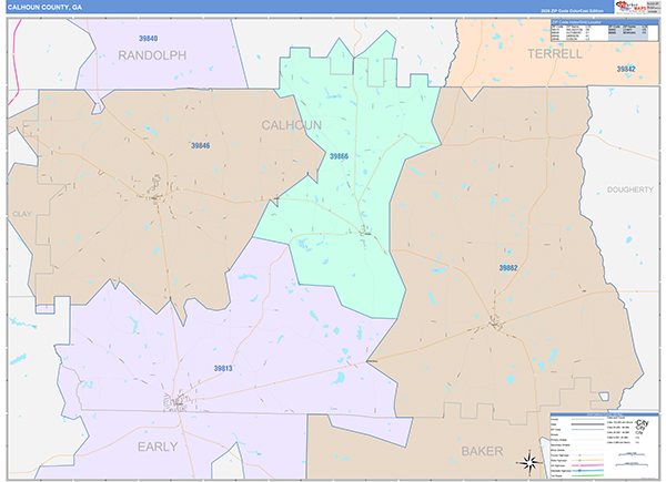 Calhoun County, GA Zip Code Map