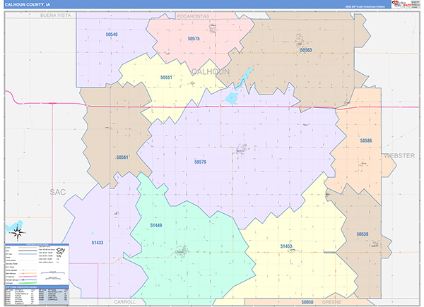 Calhoun County, IA Wall Map
