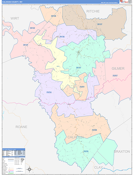 Calhoun County, WV Zip Code Map