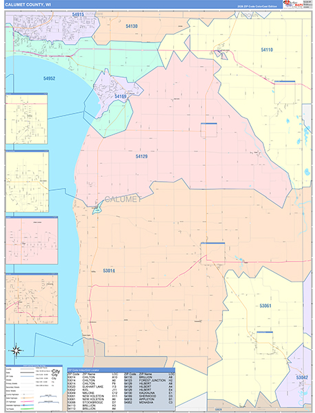 Calumet County, WI Wall Map