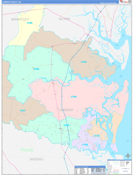 Camden County, GA Wall Map
