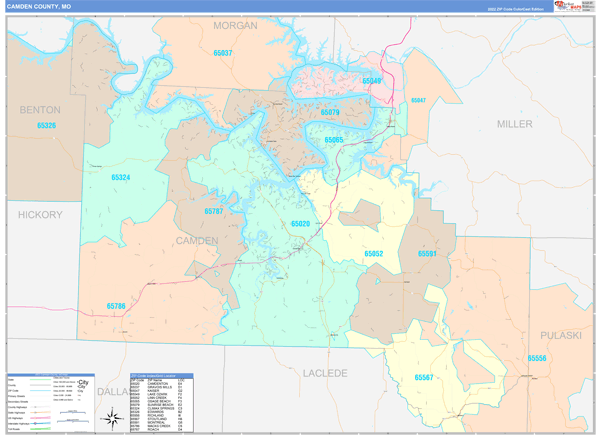 Camden County, MO Zip Code Map