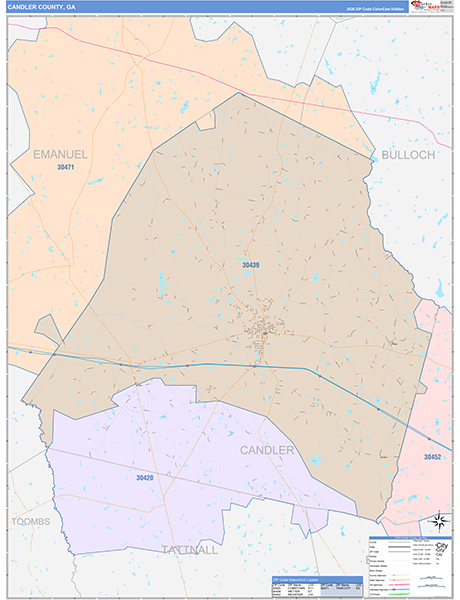 Candler County, GA Zip Code Map