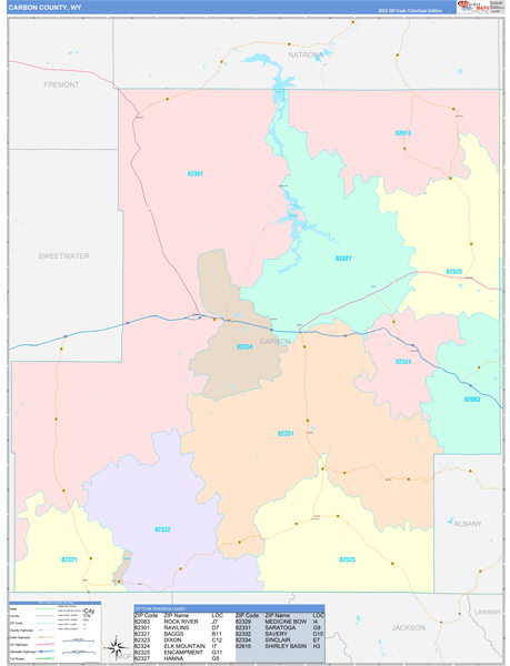 Carbon County Digital Map Color Cast Style