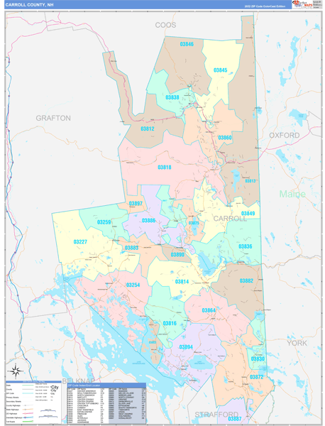 Carroll County, NH Wall Map