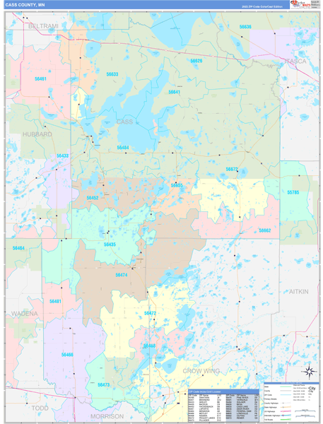 Cass County, MN Wall Map