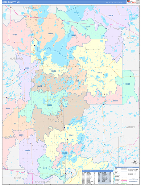 Cass County, MN Wall Map