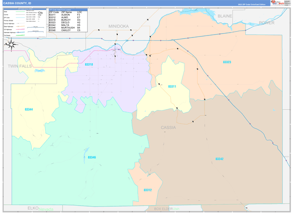 Cassia County, ID Wall Map