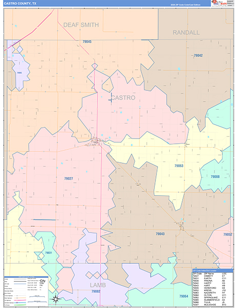 Castro County, TX Zip Code Map