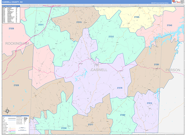 Caswell County, NC Zip Code Map