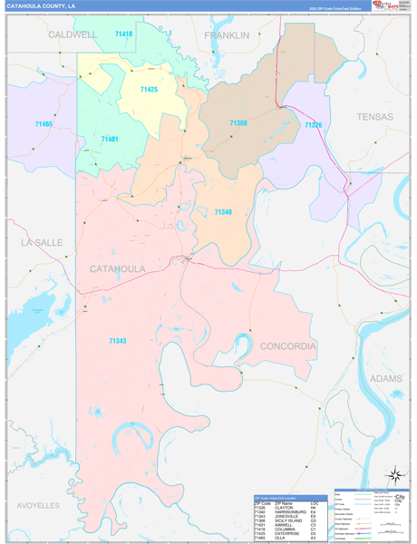 Catahoula Parish (County), LA Wall Map