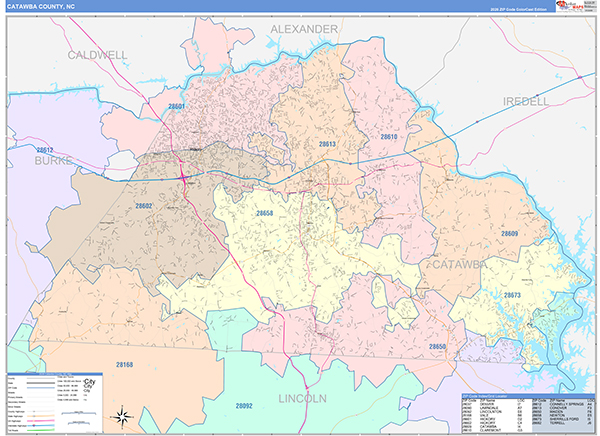 Catawba County, NC Zip Code Map